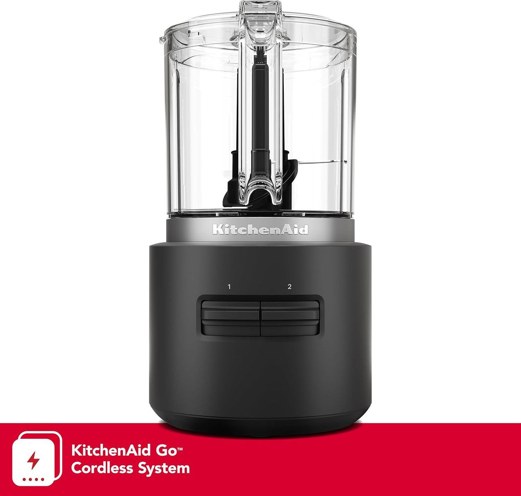 KitchenAid - Black Matte Cordless Food Chopper with Accessories - Battery Sold Separately - KFCR500BM