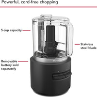 KitchenAid - Black Matte Cordless Food Chopper with Accessories - Battery Sold Separately - KFCR500BM
