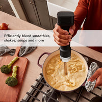 KitchenAid - Black Matte Cordless Hand Blender with Accessories - Battery Sold Separately - KHBRV05BM
