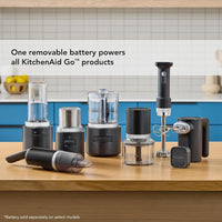 KitchenAid - Black Matte Cordless Hand Blender with Accessories - Battery Sold Separately - KHBRV05BM