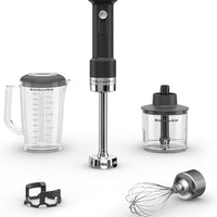 KitchenAid - Black Matte Cordless Hand Blender with Accessories - Battery Sold Separately - KHBRV05BM