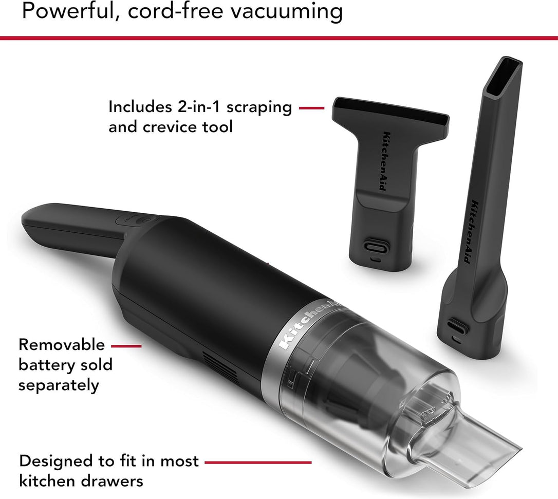 KitchenAid - Black Matte Cordless Kitchen Vacuum - Battery Sold Separately - KKVR100BM