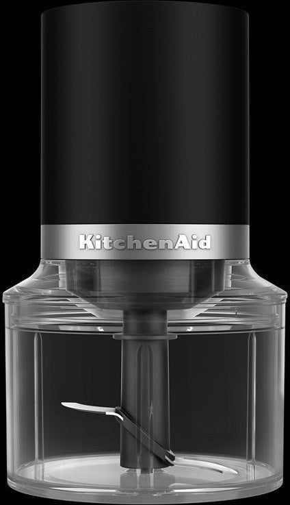 KitchenAid - Black Matte Cordless Top Down Chopper - Battery Included - KTCR351BM