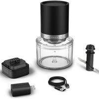 KitchenAid - Black Matte Cordless Top Down Chopper - Battery Included - KTCR351BM