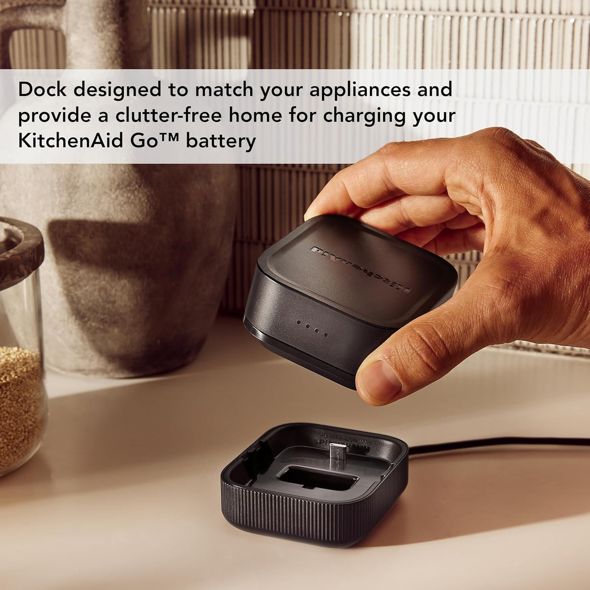 KitchenAid - Black Matte Cordless USB Charging Dock - KRBC12