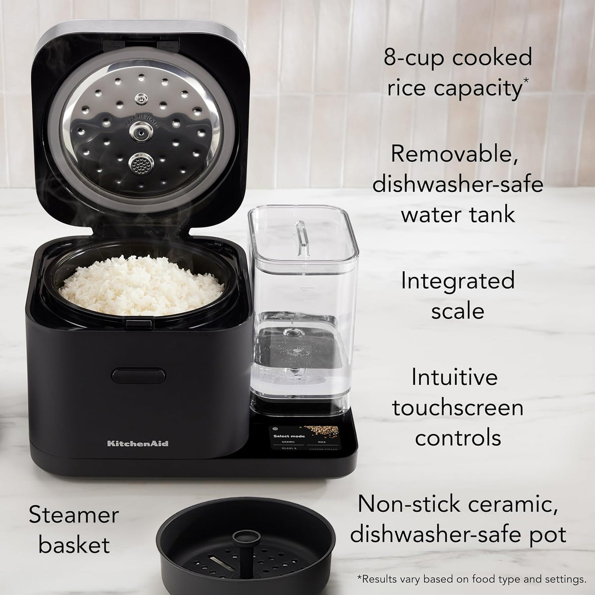 KitchenAid - Black Matte Grain and Rice Slow Cooker - KGC3155BM