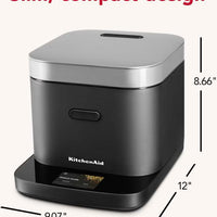 KitchenAid - Compact Grain and Rice Cooker, Black Matte - KGC2154BM