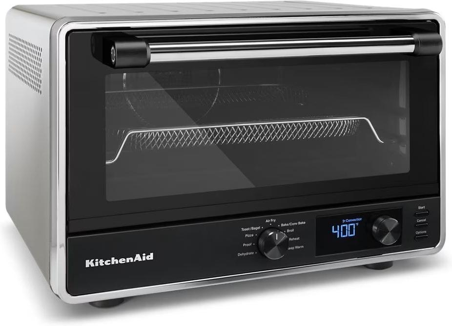 KitchenAid - Digital Countertop Air Fry Oven with Pizza Function, Contour Silver - KCO128CU