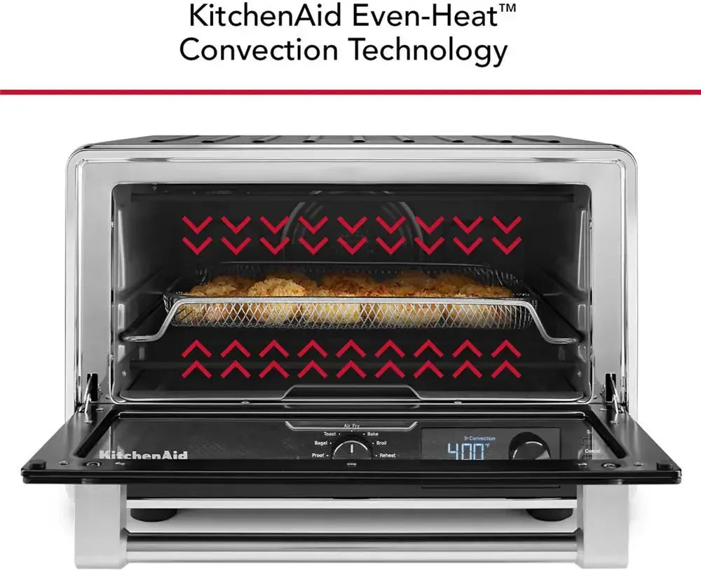 KitchenAid - Digital Countertop Air Fry Oven with Pizza Function, Contour Silver - KCO128CU