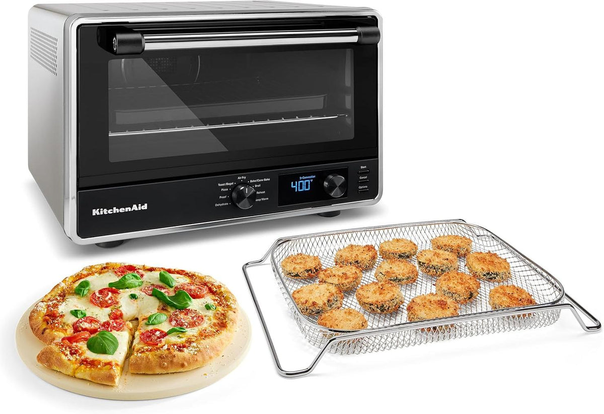KitchenAid - Digital Countertop Air Fry Oven with Pizza Function, Contour Silver - KCO128CU