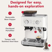 KitchenAid - KitchenAid 3-Piece Walnut Wood Espresso Accessory Kit, Portafilter, Tamper and Bean Hopper Lid - KESWAS