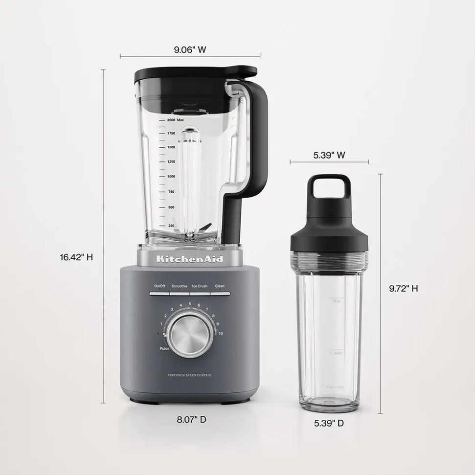 KitchenAid - Pure Power Blender with Personal Blending Jar, Charcoal Grey - KSB2079DG