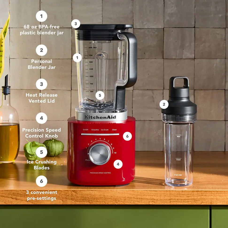 KitchenAid - Pure Power Blender with Personal Blending Jar, Porcelain White - KSB2079PL