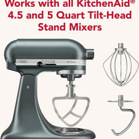 KitchenAid - Stainless Steel 3-Piece Accessory Set with 6-Wire Whip, Dough Hook - KSMTH3PSS