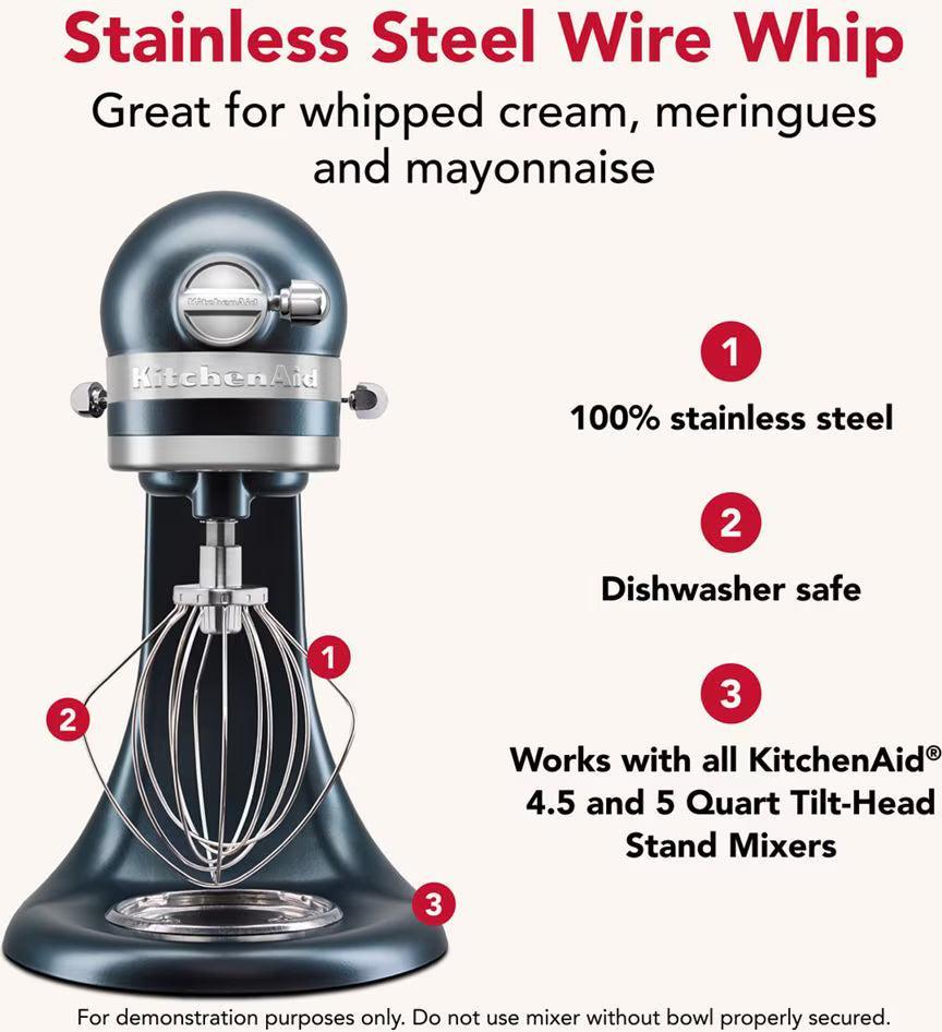 KitchenAid - Stainless Steel 6-Wire Whip for 4.5 and 5 Quart Tilt-Head Stand Mixers - KSMTHWWSS