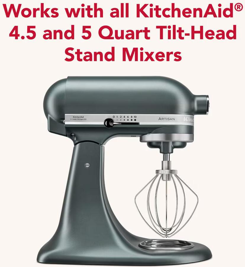 KitchenAid - Stainless Steel 6-Wire Whip for 4.5 and 5 Quart Tilt-Head Stand Mixers - KSMTHWWSS