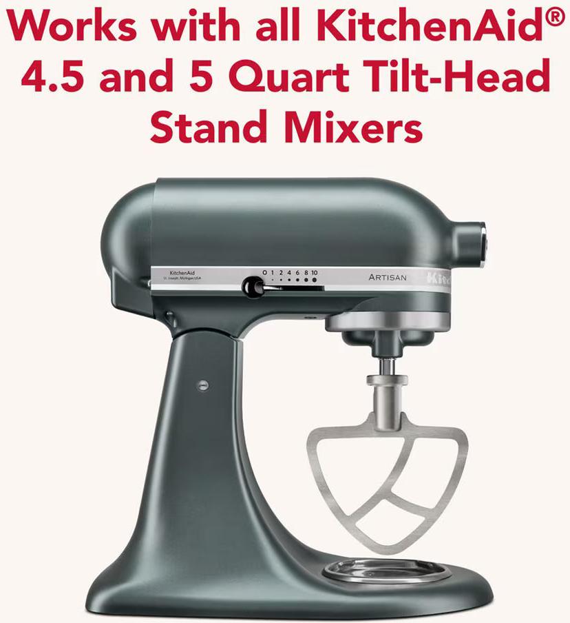KitchenAid - Stainless Steel Flat Beater for 4.5 and 5 Quart Tilt-Head Stand Mixers - KSMTHFBSS