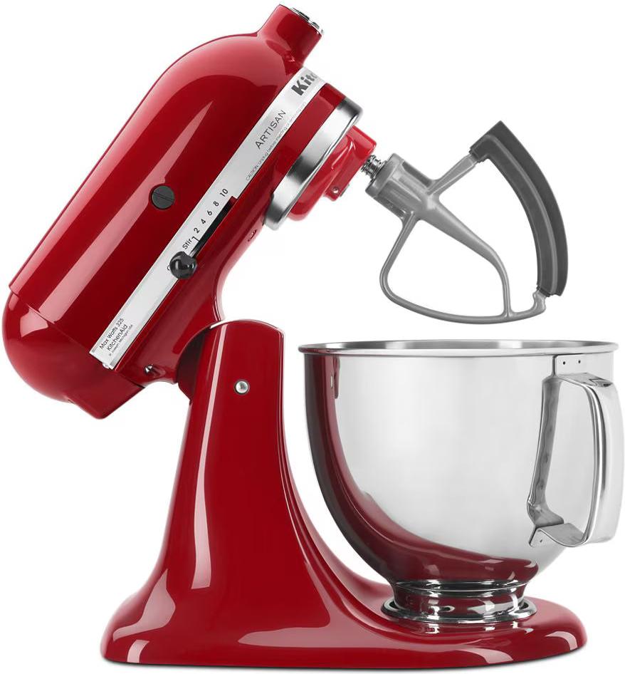 KitchenAid - Tilt-Head Subtle Silver Flex Edge Beater for 4.5 & 5 qt Stand Mixers - KFE5TS