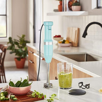 KitchenAid - Variable Speed Corded Hand Blender Aqua Sky - KHBV53AQ
