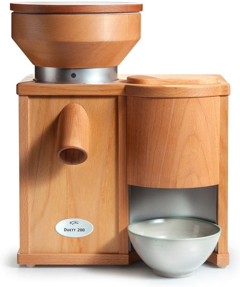 KoMo Mills - Duett 200 Beachwood Electric Mill and Flaker Combination Unit - 03008