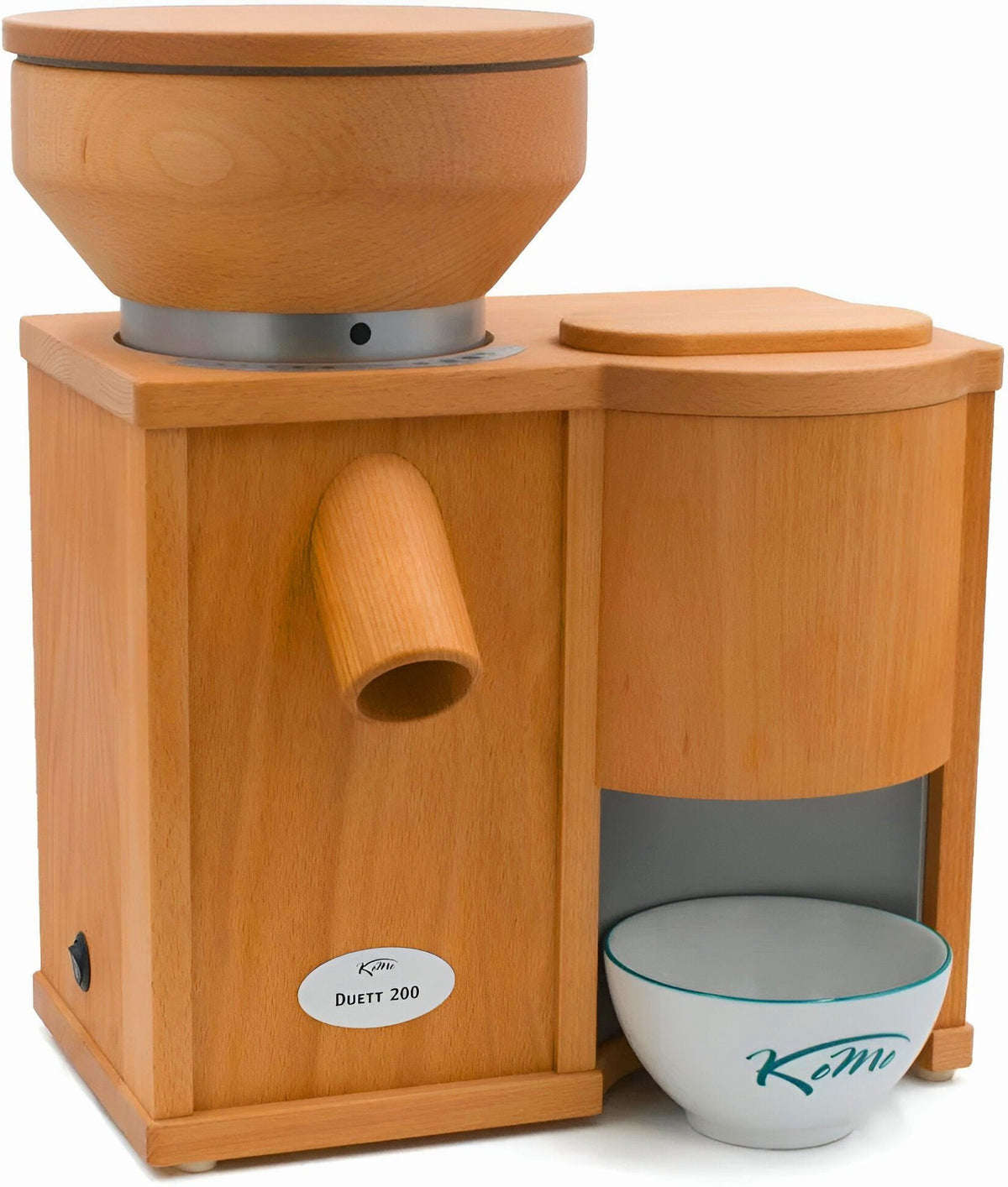KoMo Mills - Duett 200 Beachwood Electric Mill and Flaker Combination Unit - 03008