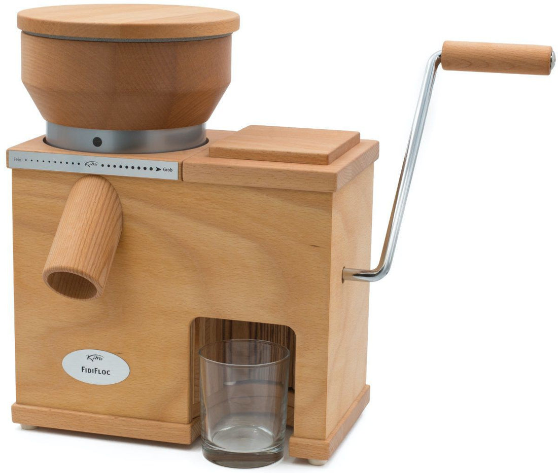 KoMo Mills - FidiFloc Medium Electric Mill and Hand Crank Flaker Combination Unit - 03009