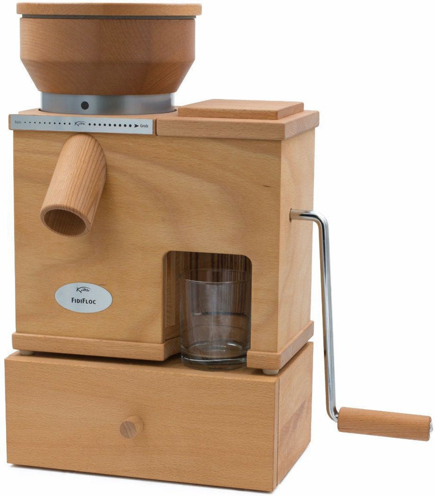KoMo Mills - FidiFloc Medium Electric Mill and Hand Crank Flaker Combination Unit - 03009