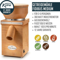 KoMo Mills - Fidibus Beechwood Medium 360 W Electric Grain Mill - 02020