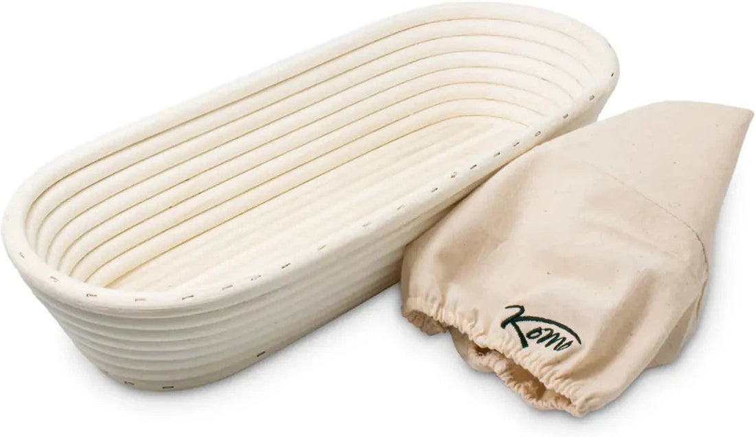 KoMo Mills - Oblong Bread Proofing Basket with Linen Liner - 06046