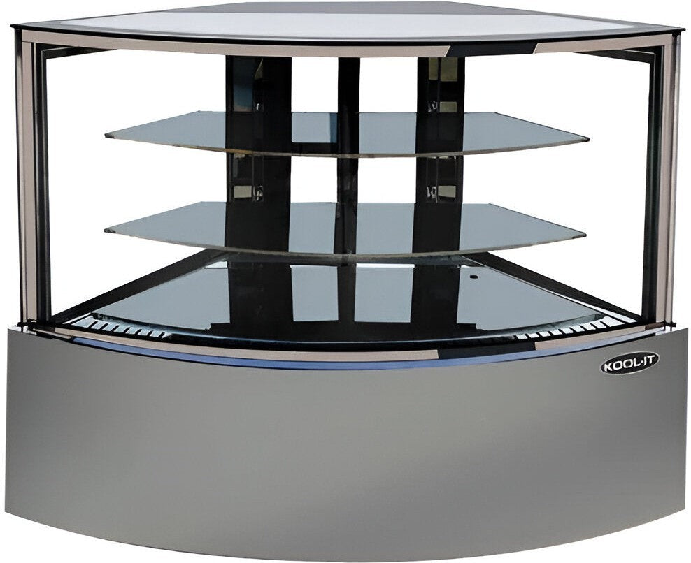 Kool-It - 60" Stainless Steel Corner Glass Dry Display Case - KBF-60CD