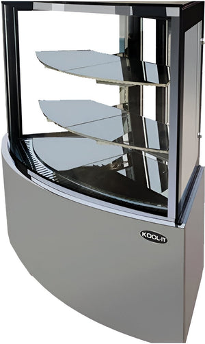 Kool-It - 60" Stainless Steel Corner Glass Refrigerated Display Case - KBF-60C