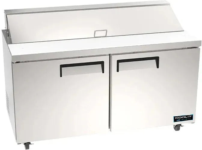 Kool-It - Infinity 36" Two Solid Doors Megatop Refrigerated Sandwich / Salad Prep Table - KIN36MSP-HC