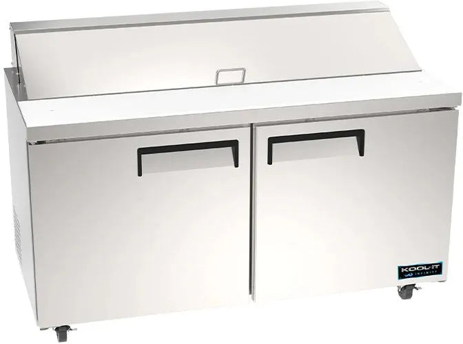Kool-It - Infinity 47" Two Solid Doors Megatop Refrigerated Sandwich / Salad Prep Table - KIN48MSP-HC