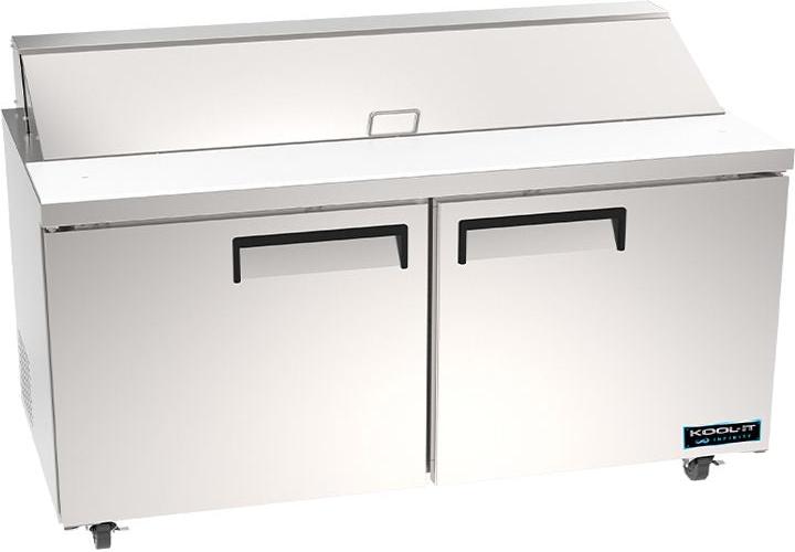 Kool-It - Infinity 60" Two Solid Doors Megatop Refrigerated Sandwich / Salad Prep Table - KIN60MSP-HC