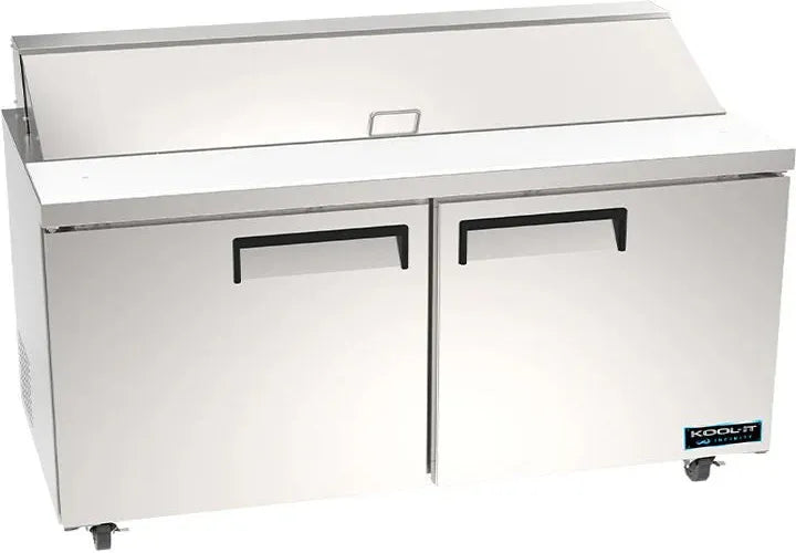 Kool-It - Infinity 60" Two Solid Doors Refrigerated Sandwich / Salad Prep Table - KIN60SP-HC