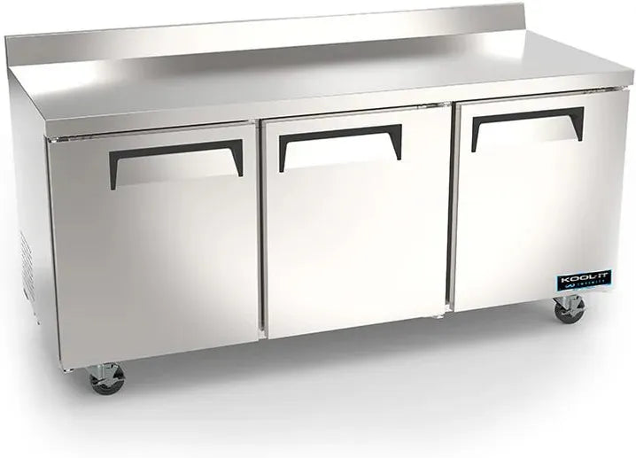 Kool-It - Infinity 72" Three Solid Door Worktop Refrigerator - KIN72WTR-HC