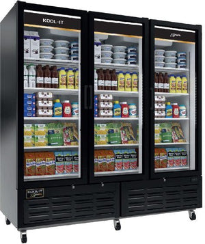 Kool-It - Signature - 66.3 Cu Ft. Black Merchandiser Refrigerator - LX-74RB