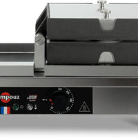 Krampouz - 220V 17.3" Black Bubble Waffle Maker with 180° Opening - WECDUATB