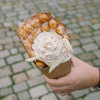 Krampouz - 220V 17.3" Black Bubble Waffle Maker with 180° Opening - WECDUATB