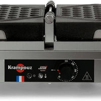 Krampouz - 220V 17.3" Black Bubble Waffle Maker with 180° Opening - WECDUATB