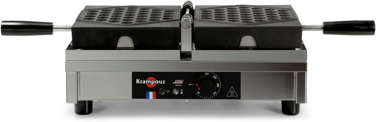 Krampouz - 220V 17.3" Black Bubble Waffle Maker with 180° Opening - WECDUATB