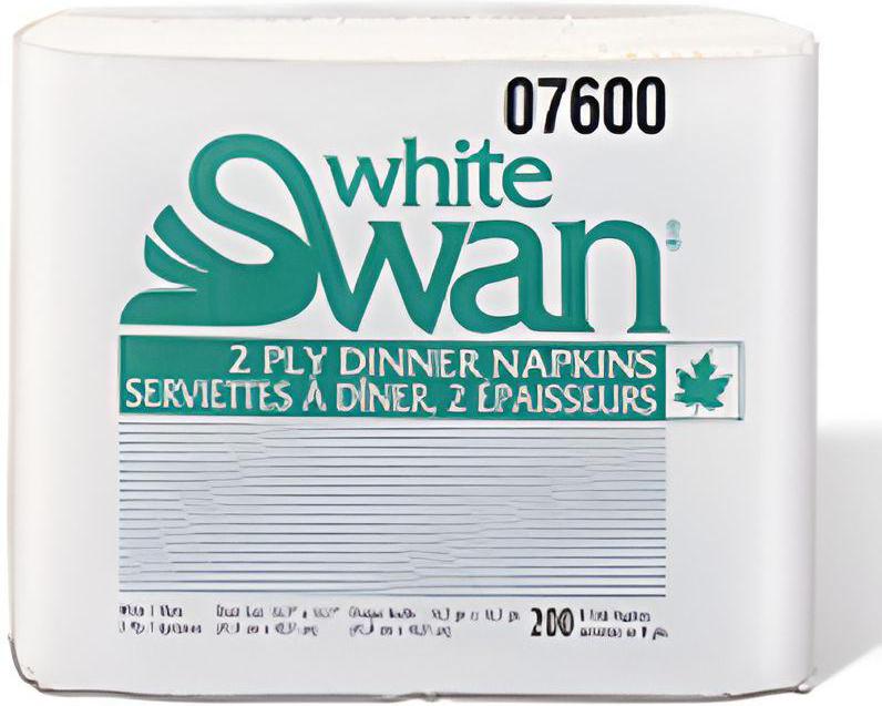 Kruger Products - 7600 1/8 Fold 2 Ply White Dinner Napkin Swan, 2400/Cs - KRU07600