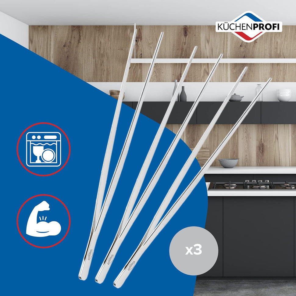 Kuchenprofi - 12" Stainless Steel Tweezers Tongs, Pack of 3 - K1068002800