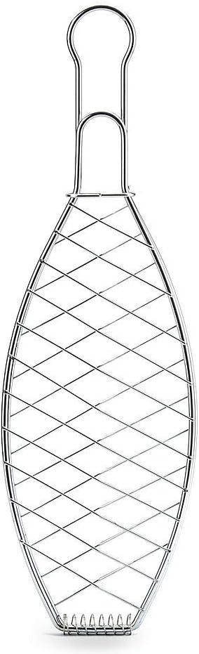Kuchenprofi - 14" x 6" Large Silver Stainless Steel BBQ Fish Basket - K1066092800