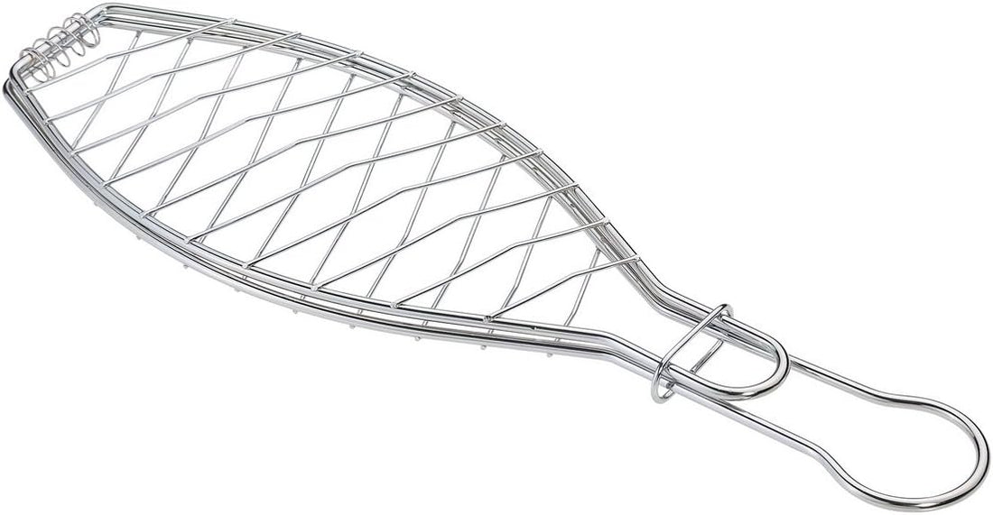 Kuchenprofi - 14" x 6" Large Silver Stainless Steel BBQ Fish Basket - K1066092800