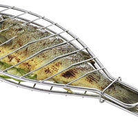 Kuchenprofi - 14" x 6" Large Silver Stainless Steel BBQ Fish Basket - K1066092800