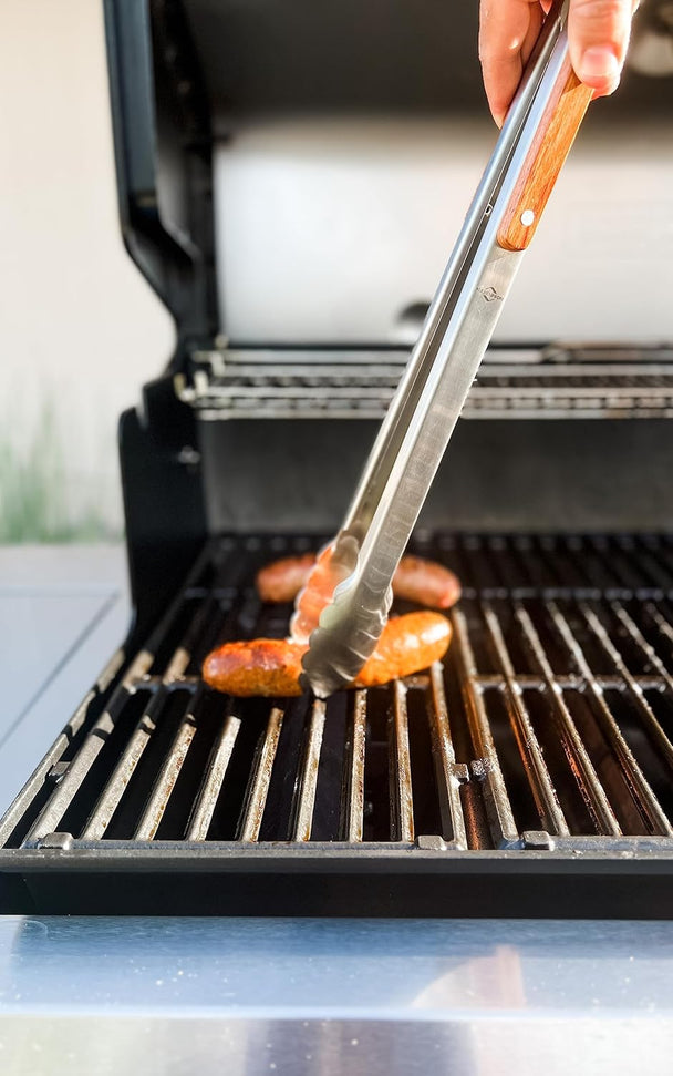 Kuchenprofi - 17.7" Heavy-Duty Stainless Steel/Rosewood BBQ Grilling Tongs - K1066392845