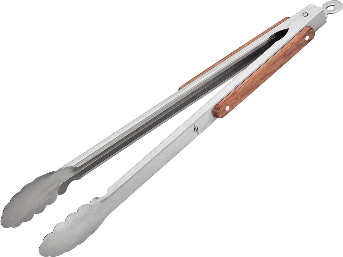 Kuchenprofi - 17.7" Heavy-Duty Stainless Steel/Rosewood BBQ Grilling Tongs - K1066392845