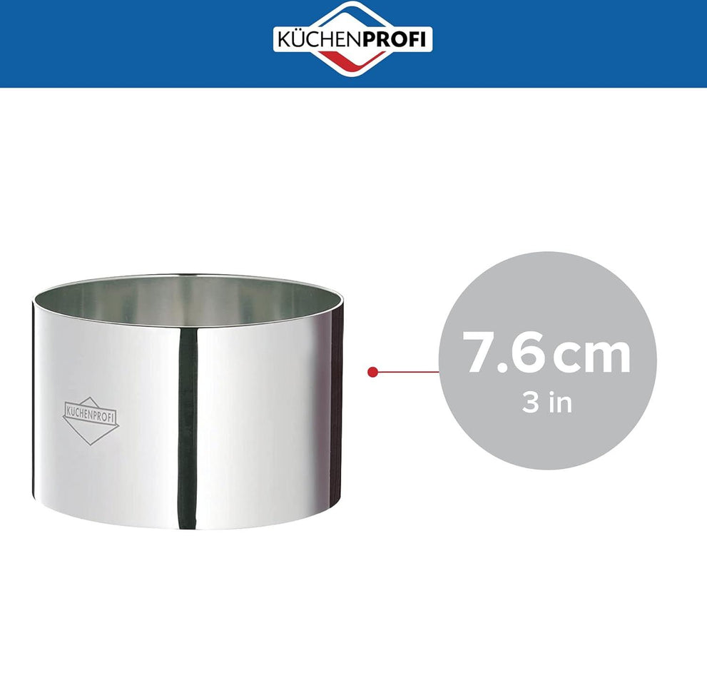 Kuchenprofi - 4-Piece 3" Silver Stainless Steel Cooking Rings - K0905052804