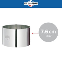 Kuchenprofi - 4-Piece 3" Silver Stainless Steel Cooking Rings - K0905052804